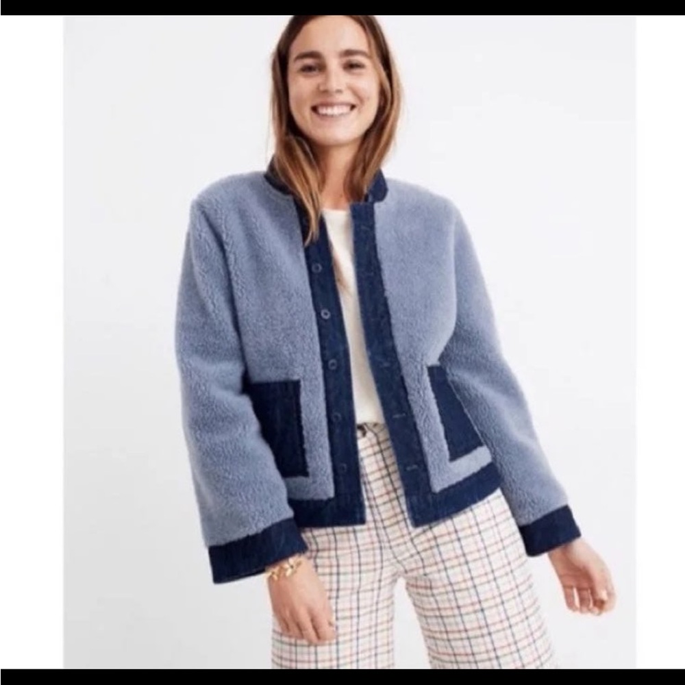 Madewell reversible sherpa jean jacket